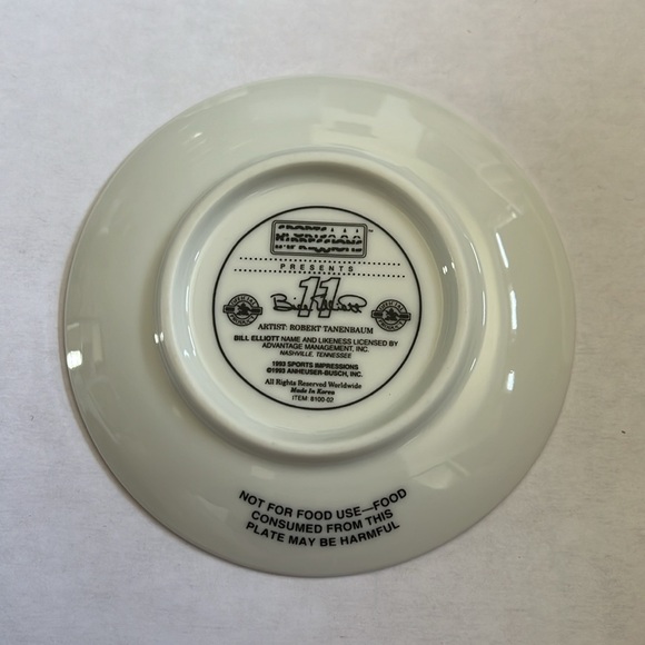 Vintage Bill Elliott Mini Plate / 1993 / Sports Impressions / New - Picture 2 of 6